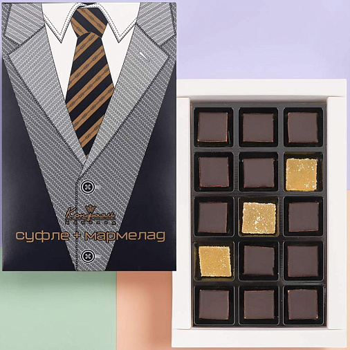 Мужской набор мармелада и шоколадных конфет (галстук)