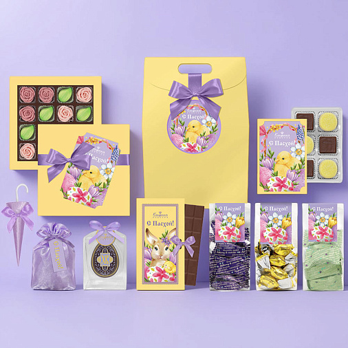 Пасхальный подарочный набор: шоколад, мармелад, драже, шоколадных конфет
