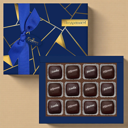 Сухофрукты в шоколаде (финик, слива, абрикос) 155г