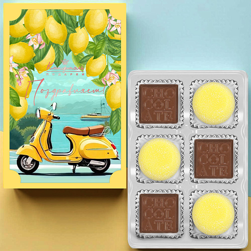 Набор шоколадных конфет и мармелада со вкусом «Банан» 80г