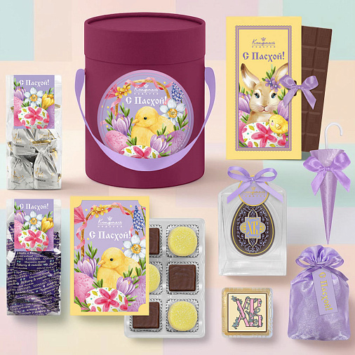 Пасхальный подарочный набор: шоколад, драже, мармелад, конфеты