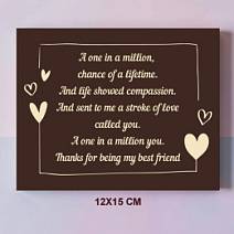 "Ваш текст" на индивидуальной открытке из молочного шоколада 15х12см