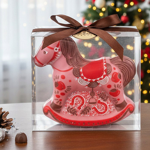 "Лошадка" скульптура шоколад клубничный 140г