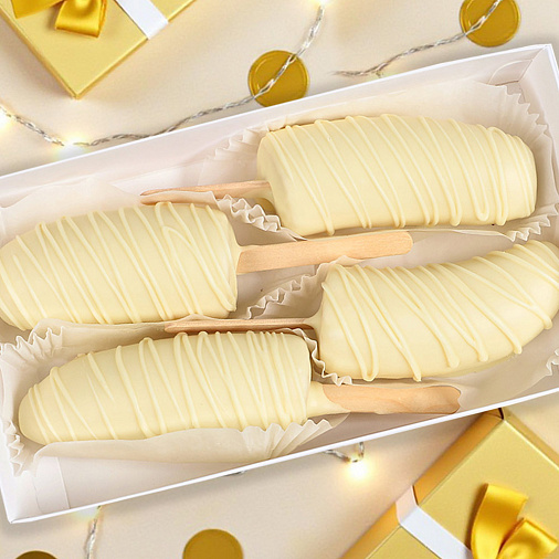 Свежие бананы в белом шоколаде набор 280г