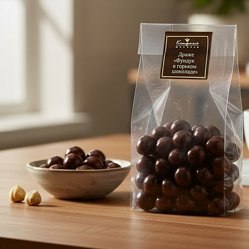 «Любимый вкус» драже фундук в горьком шоколаде 