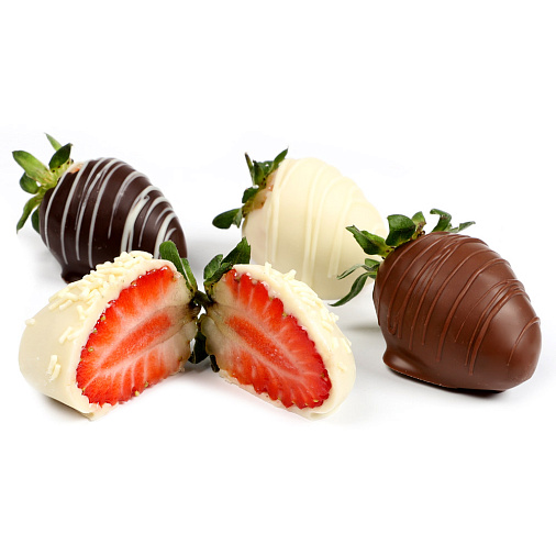 Свежая клубника в шоколаде набор сердце 440г (люблю)