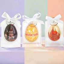 "Виды Москвы" набор 3 яйца белый и молочный шоколад