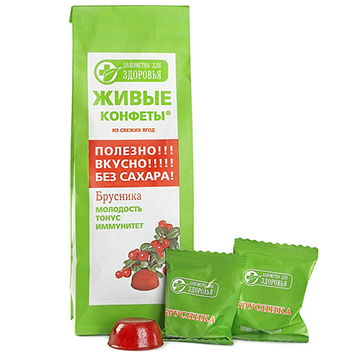 "Без сахара" мармелад желейный брусника 170г
