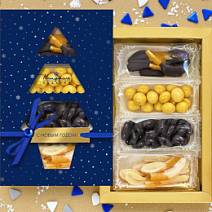 Новогодний набор цукатов и драже в белом и  молочном шоколаде 190г