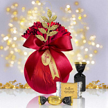 Ёлочный шар с конфетами: суфле, мягкий грильяж, мармелад 90г