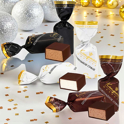 Новогодний набор суфле в горьком шоколаде 60г