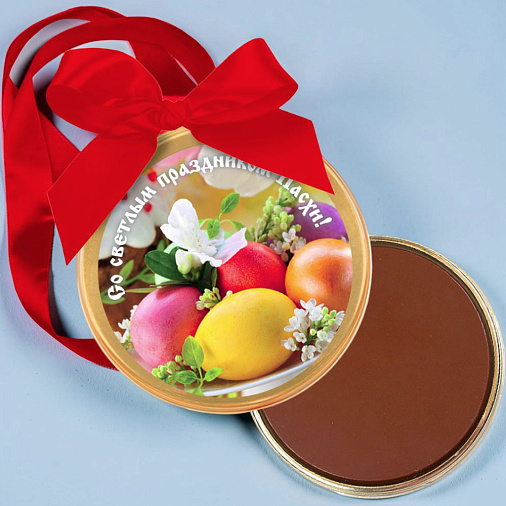 "С праздником Пасхи" медаль молочный шоколад