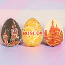 "Виды Москвы" набор 3 яйца белый и молочный шоколад