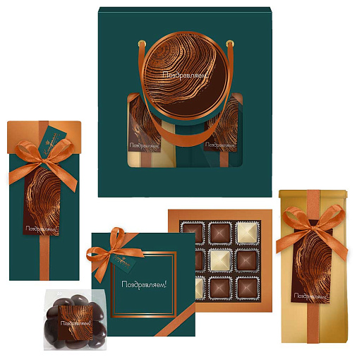 Подарочный набор: конфеты ассорти, сухофрукты, драже, кофе (зеленый)