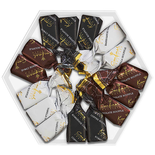 Набор суфле ванильного, кофейного и шоколадного в горьком шоколаде (тюльпаны)