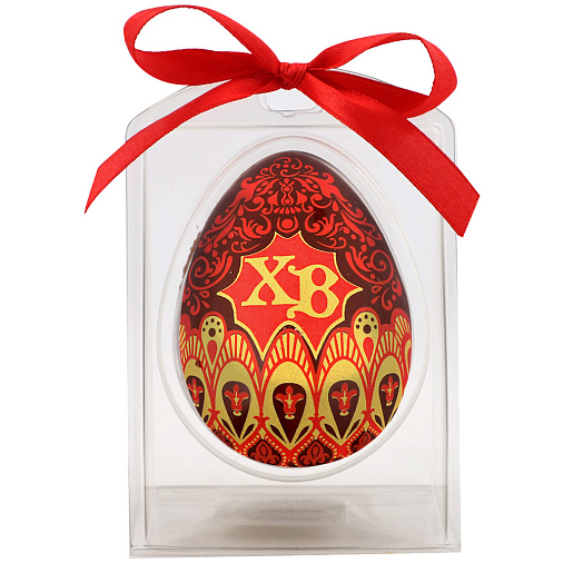 "ХВ" яйцо молочный шоколад красный рисунок 