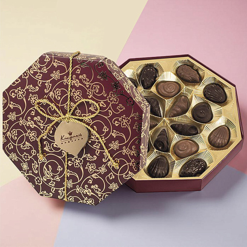 Набор конфет ассорти посейдон бордовый 200г