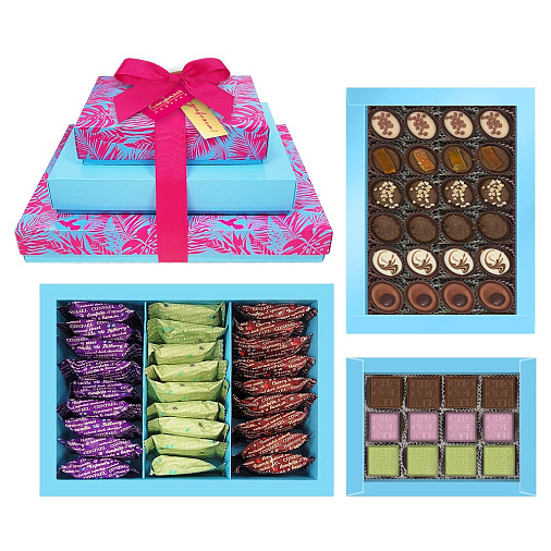 Подарочный набор: конфеты ручной работы, ассорти, двуслойные конфеты мармелад + суфле 765г