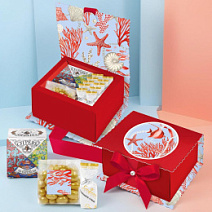 Подарочный набор: драже, шоколадные конфеты, чай 170г