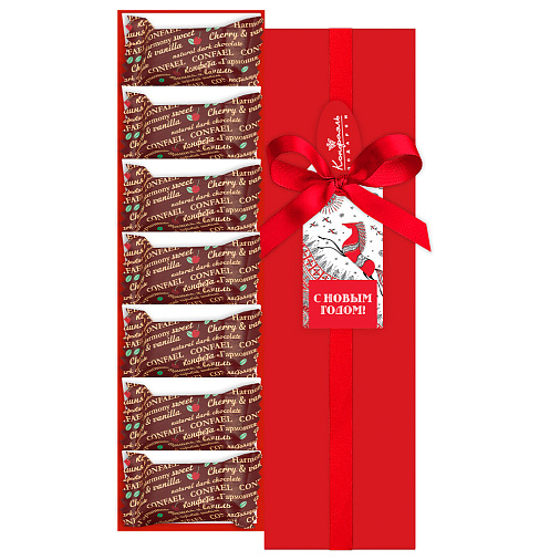 Новогодний набор двуслойных конфет мармелад + суфле в горьком шоколаде 105г