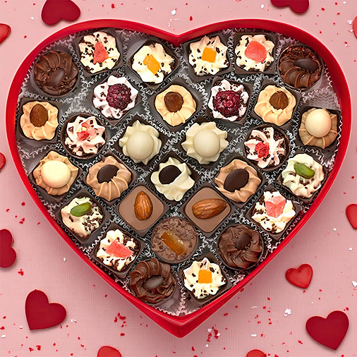 Сердце с конфетами ручной работы 340г