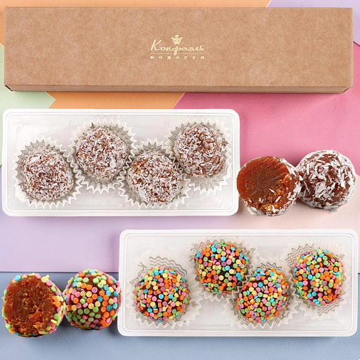 Конфеты из абрикоса с кокосом, в посыпке 